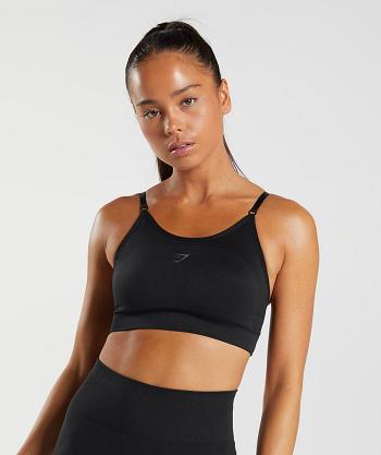 Gymshark Flex Snörade Sport Bh Dam Svarta | SE 2963VRW